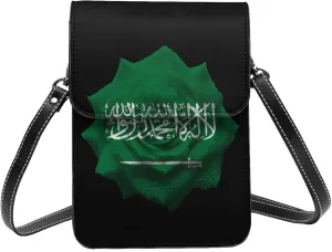 Flowers Saudi Arabia Saudi Arabian Flag Small Crossbody Bag Is A Shoulder Bag Designed For Women And Girls Cell Phone Crossbody Wallet Purses With Card Slots Adjustable Strap