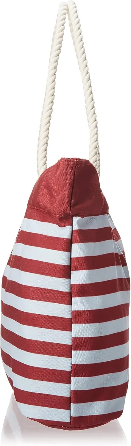 FOCO NCAA College Team Logo Nautical Stripe Tote Beach Bag