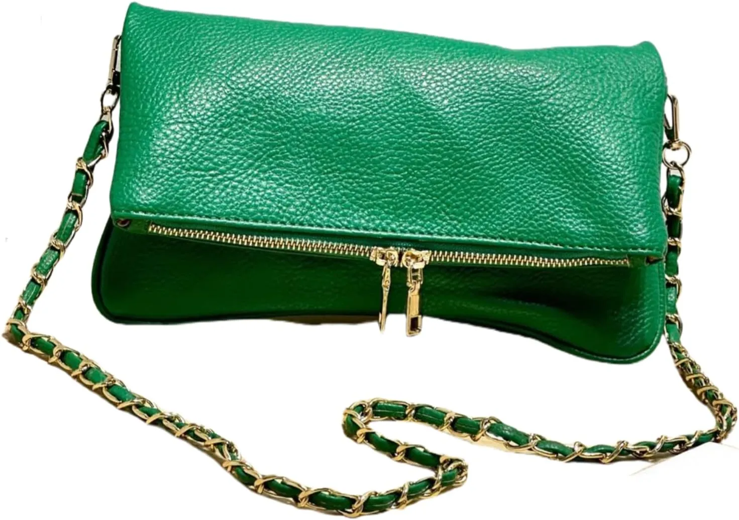 Foldover Crossbody Bags for Women, Vegan Leather Clutch Purse Retro Underarm Shoulder Evening Handbag