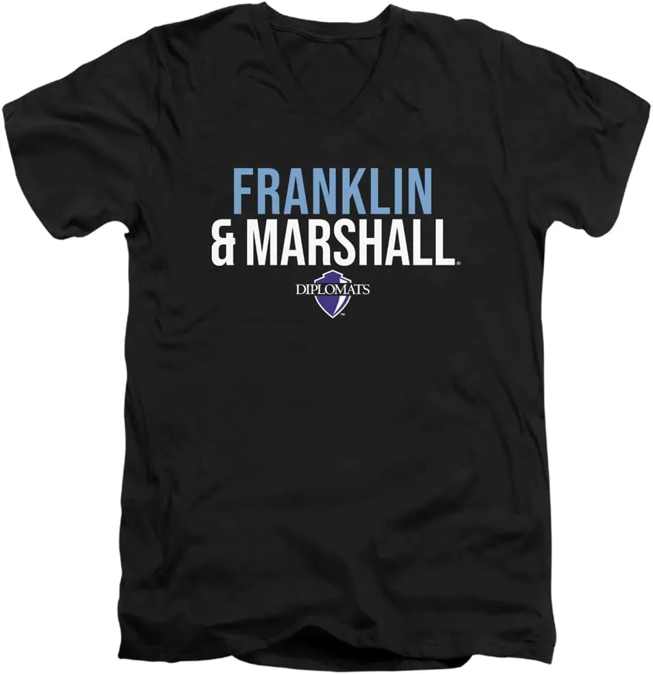 Franklin & Marshall College Official Stacked Unisex Adult V-Neck T Shirt