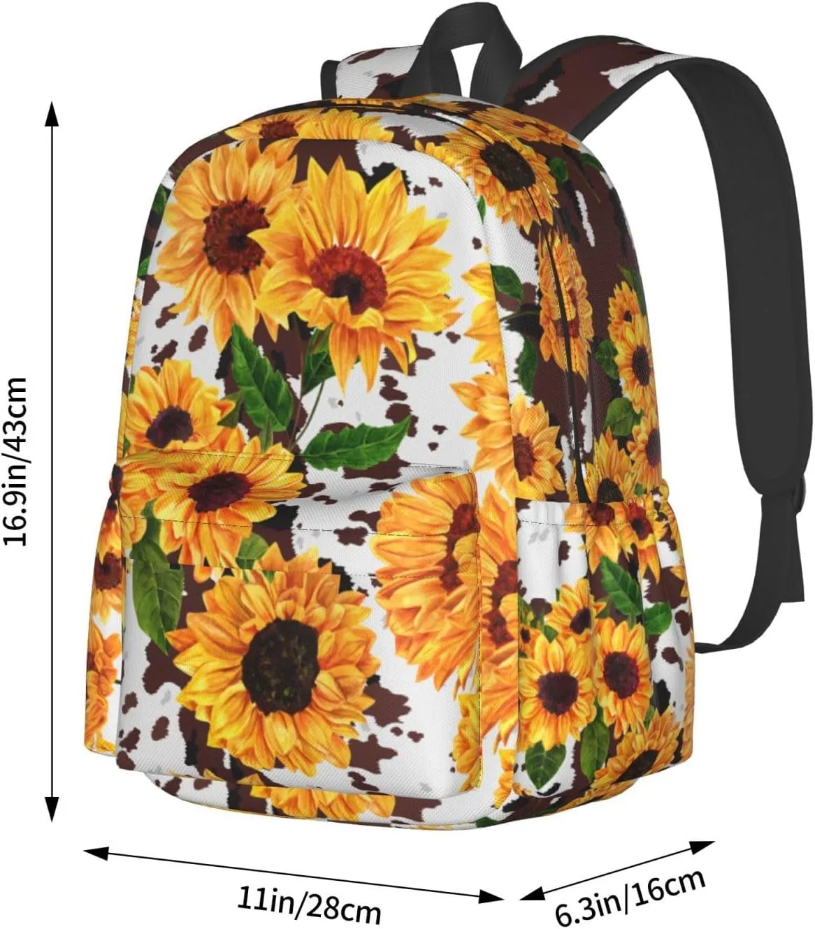 FREEHOTU Sunflower Farm Backpack For Men Women With Adjustable Padded Shoulder Straps Daypack For College Travel