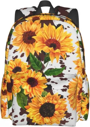 FREEHOTU Sunflower Farm Backpack For Men Women With Adjustable Padded Shoulder Straps Daypack For College Travel