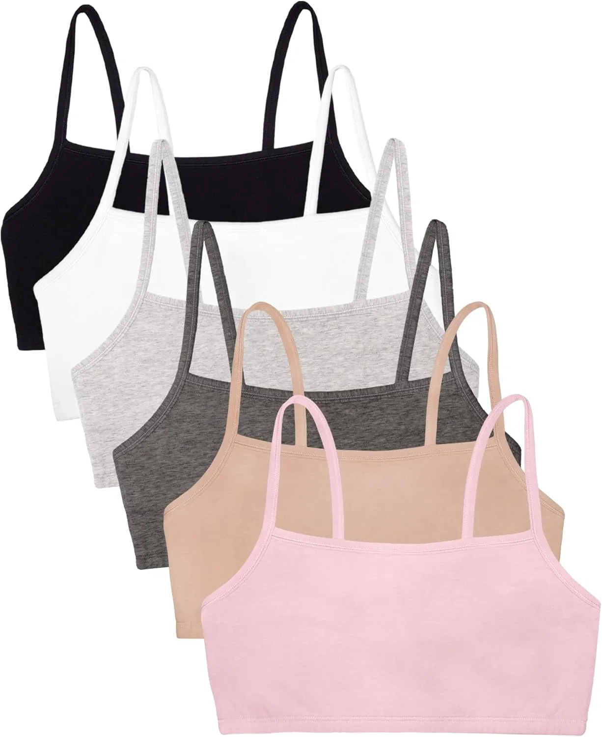 Fruit of the Loom Women's Spaghetti Strap Cotton Sports Bra - All-Day Comfort & Easy Movement - Value Packs
