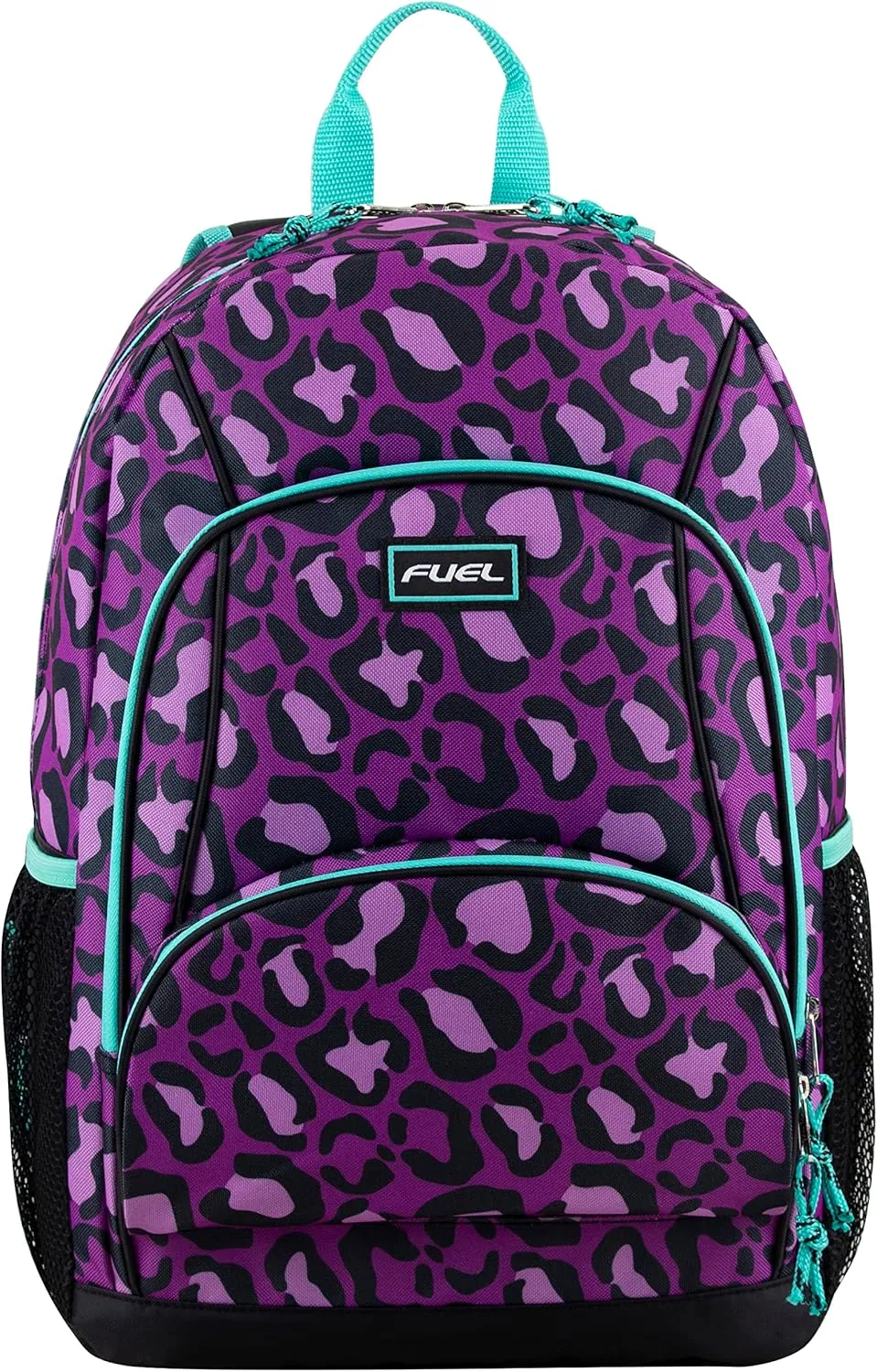 FUEL Laptop Backpack, Multipurpose Casual Daypack, Triple Compartments Bookbag for College, Hiking, Work, 18 Inches, Leopard