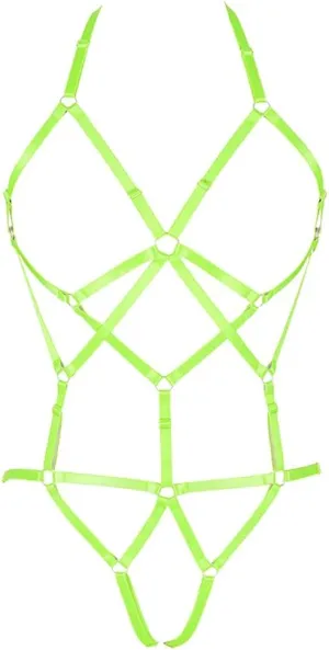 Full body harness bra Women's lingerie cage set Punk gothic garter belt Chest strap Festival rave Stretchy fabric Plus size