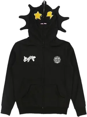 Fun Multi Angle Full Zip Up Hoodie for Men Women y2k Over Face Graphic Hoodies Retro Lazy Style Hoodie