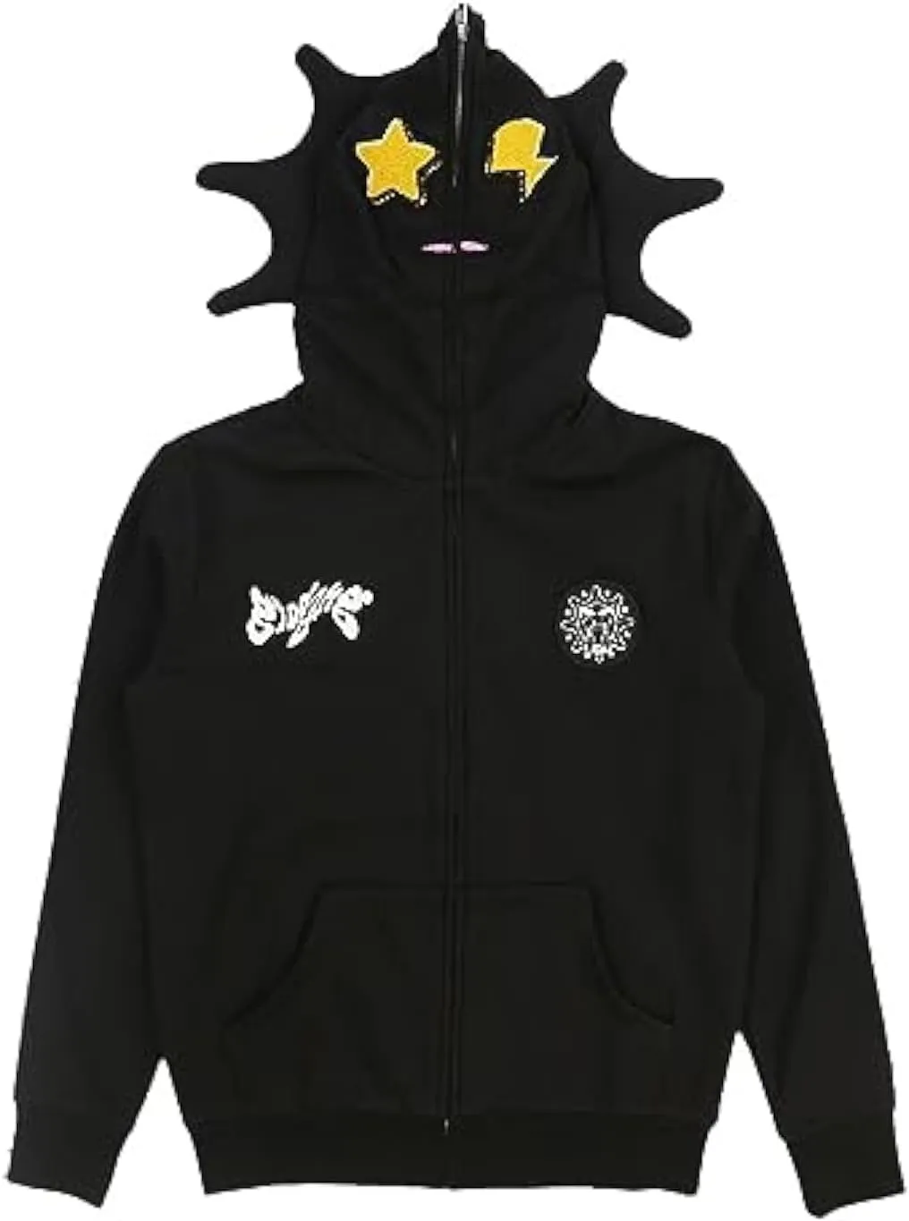 Fun Multi Angle Full Zip Up Hoodie for Men Women y2k Over Face Graphic Hoodies Retro Lazy Style Hoodie