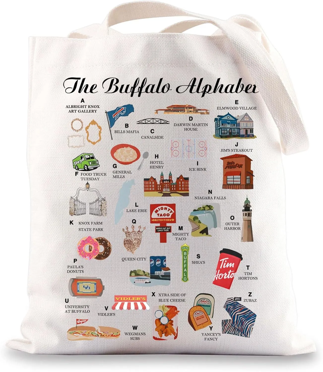 G2TUP New York City Travel Bag Buffalo Alphabet Tote Bag New York Souvenir Gift for NY Travel Lover