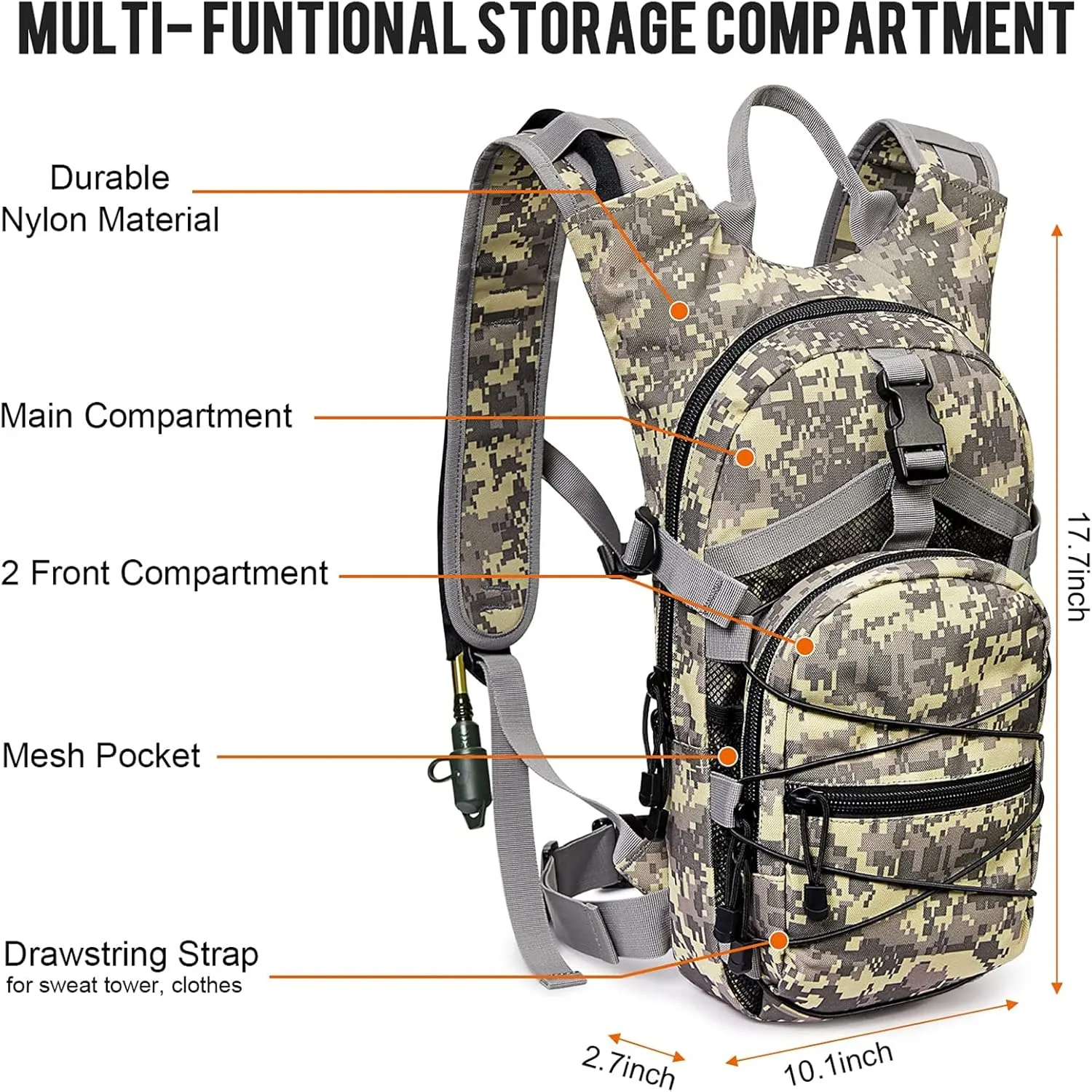 G4Free Hydration Pack Sports Runner Hydration Backpack with 3L Bladder for Running Hiking Cycling Biking