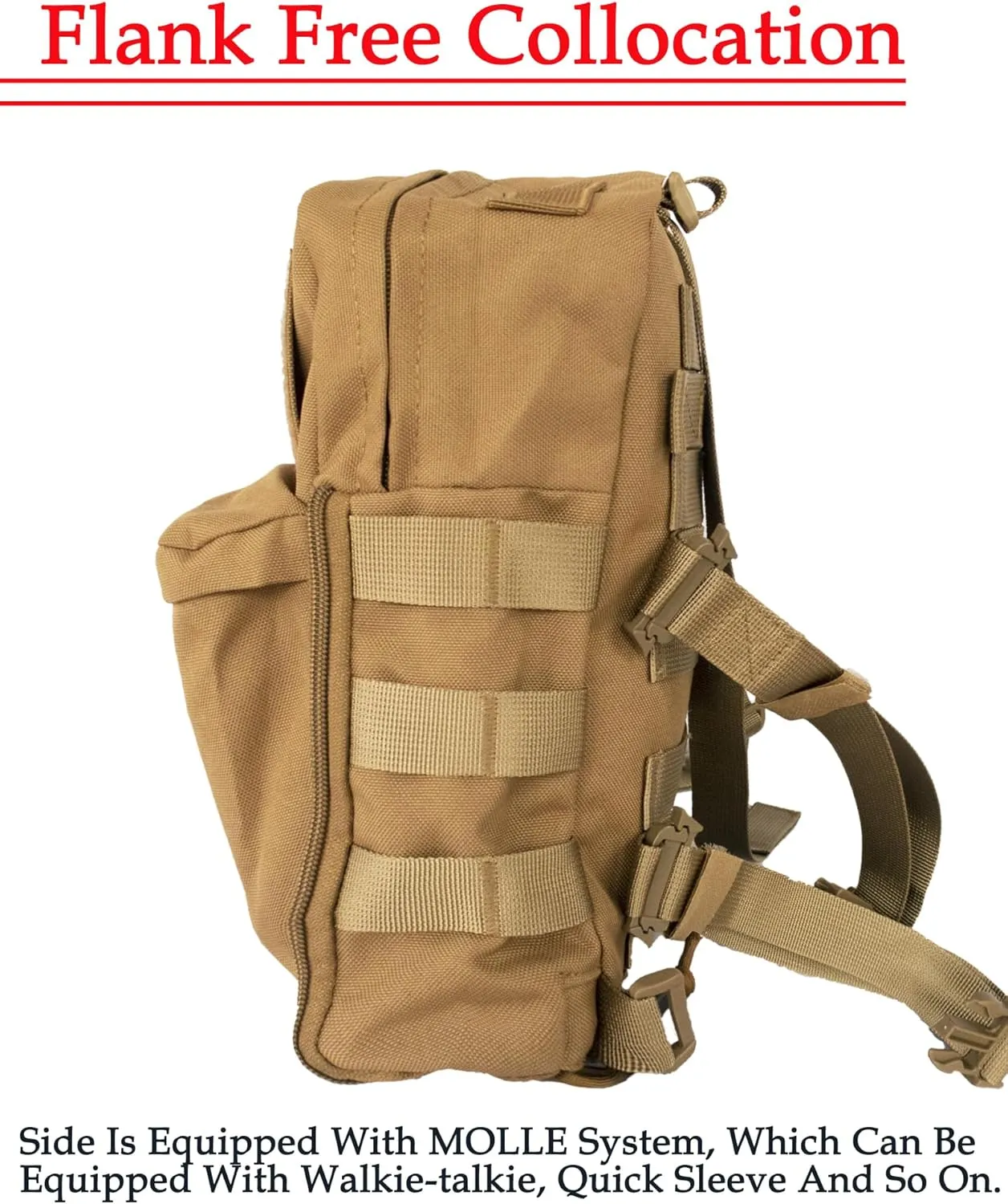 GEEDUD Tactical Small MOLLE Hydration Pack Outdoor Water Bladder Carrier Pack for Vest Backpack