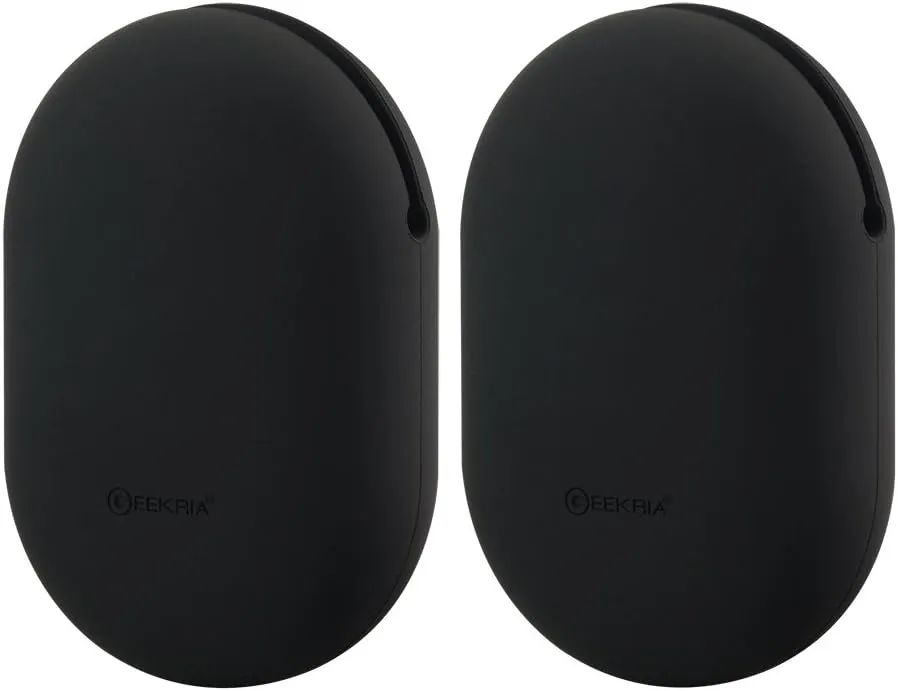 Geekria Earbuds Silicone Case Compatible with Beats PowerBeats, Jabra Sport Pace, SoundSport, in-Ear, Earbud Protection Squeeze Pouch/Pocket Soft Earphone Storage Bag (Black, Size M, 2 Packs)