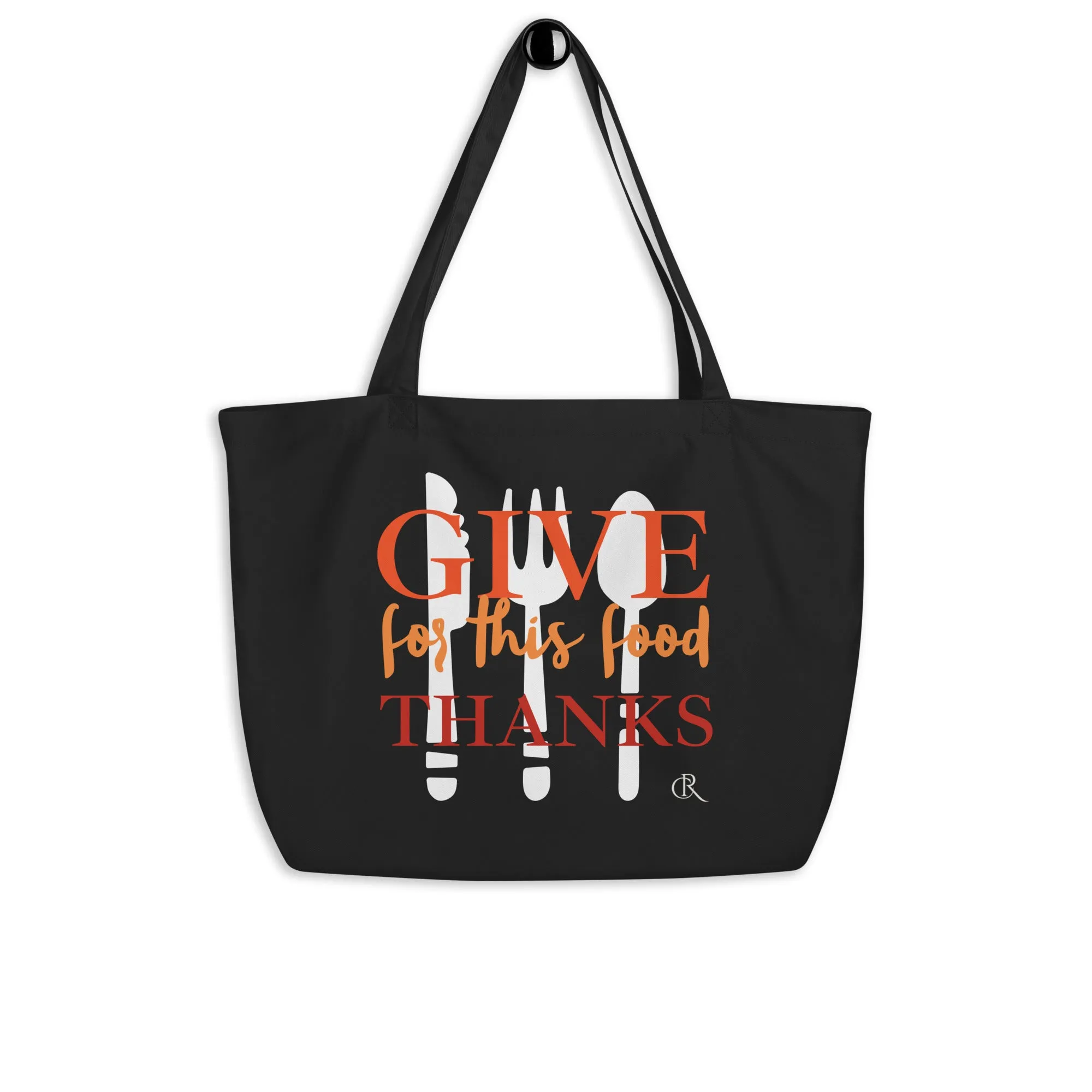 Give Thanks Large Organic Tote Bag