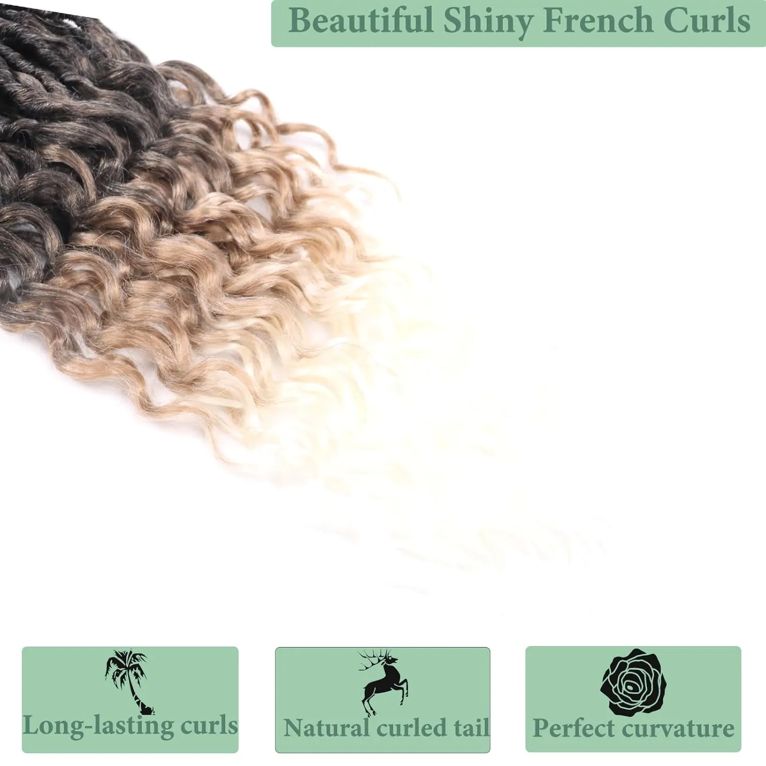 Goddess Locs Crochet Hair 14 Inch 8 Packs with Curly Ends Soft Locs Pre Looped Faux Locs Crochet Hair for Black Women Deep Wave Crochet Braids with Curly Ends (Black to Beige)
