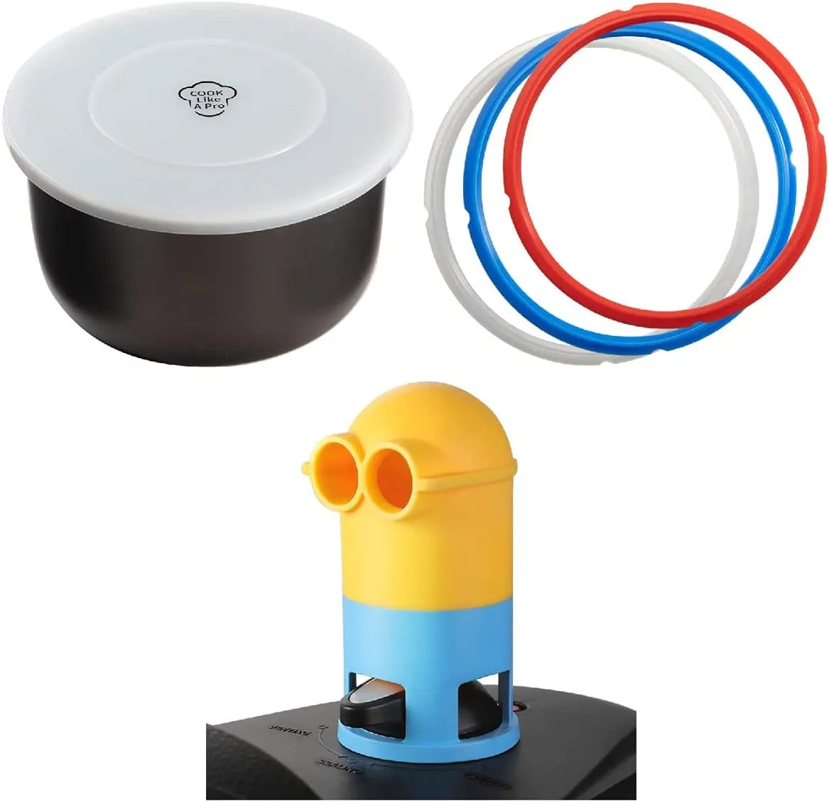 Goldlion Accessories for Ninja Foodi 5 Qt, 6.5 Qt and 8 Qt, Inner Pot Cover, 3 Packs Sealing Rings and Steam Diverter
