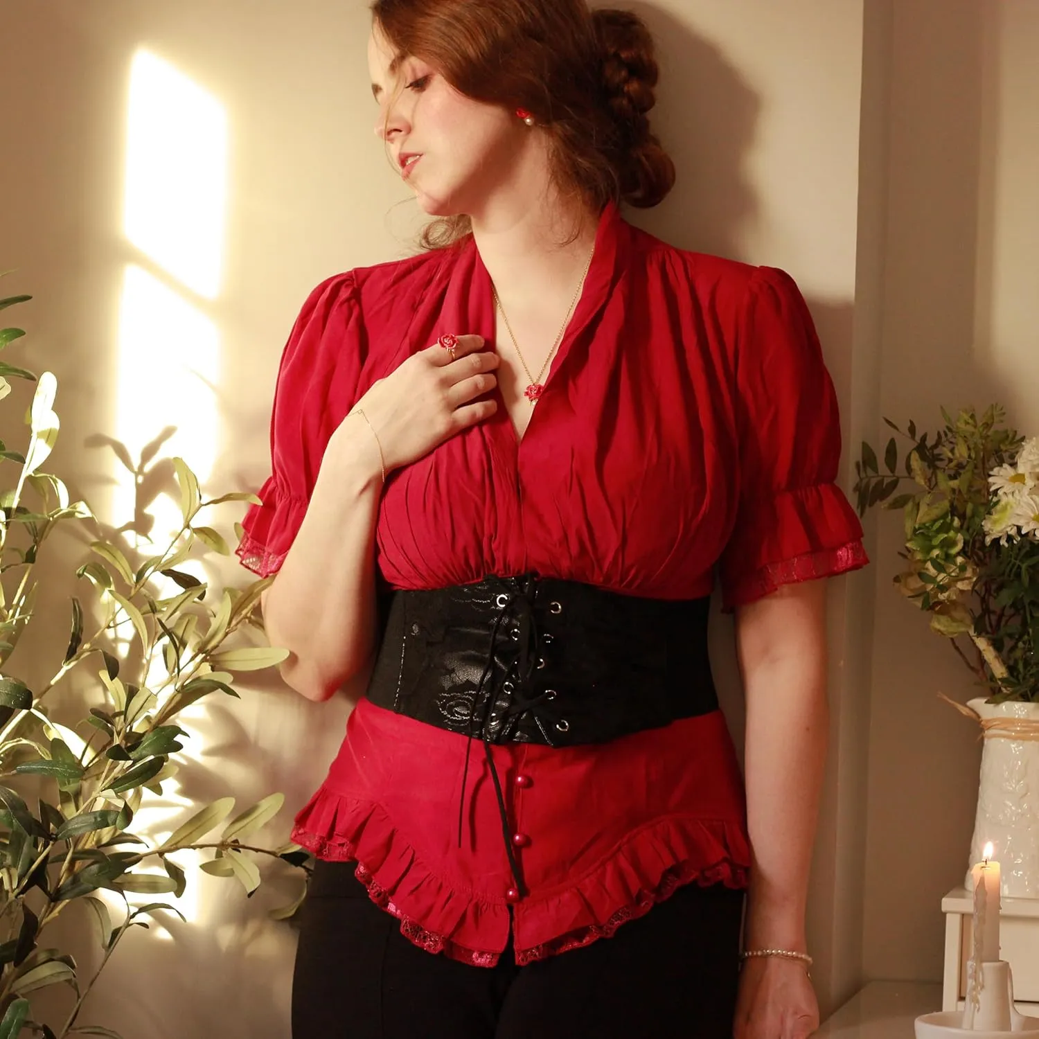 GRACE KARIN Corset Belt for Women Elastic Underbust Corset Waist Belt 2Pcs