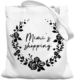 Grandma's Shopping Gifts Canvas Tote Bag for Women, Grandma Gifts Tote Bag, Best Grandma Gifts Reusable Shopping Bags