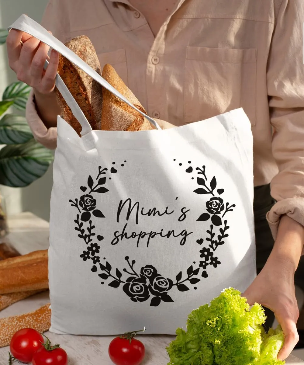 Grandma's Shopping Gifts Canvas Tote Bag for Women, Grandma Gifts Tote Bag, Best Grandma Gifts Reusable Shopping Bags