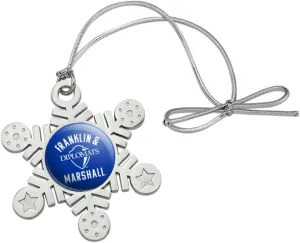 GRAPHICS & MORE Franklin & Marshall College Diplomats Logo Metal Snowflake Christmas Tree Holiday Ornament