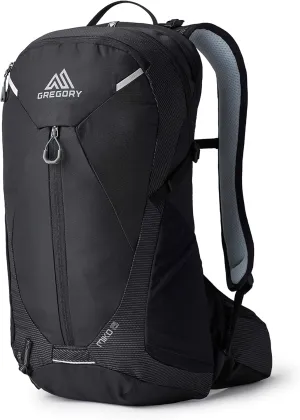 Gregory Miko 15L Unisex Day Hiking Backpack, Ventilated Backpanel, Built-In Hydration Attachment for Water Bladder (Reservoir Not Included), One Size Fits All, Optic Black