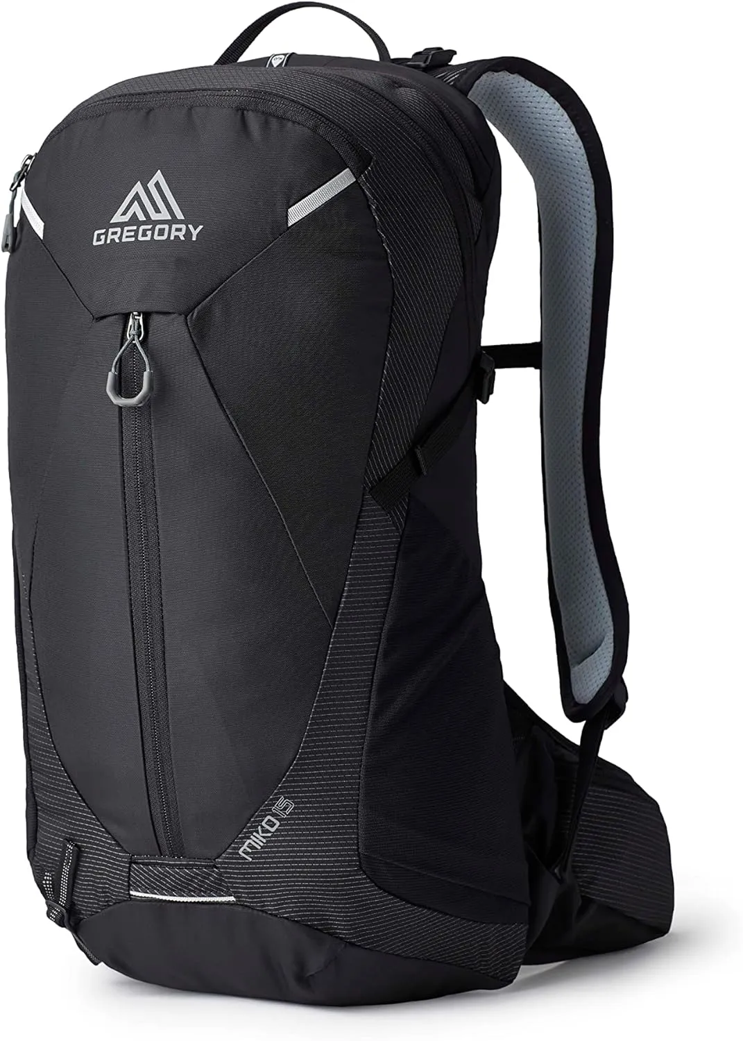 Gregory Miko 15L Unisex Day Hiking Backpack, Ventilated Backpanel, Built-In Hydration Attachment for Water Bladder (Reservoir Not Included), One Size Fits All, Optic Black