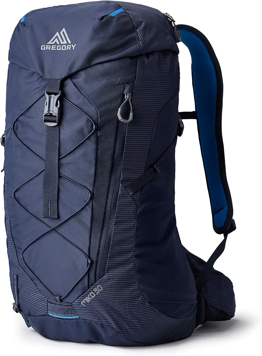 Gregory Miko 30L Unisex Day Hiking Backpack, Ventilated Backpanel, Built-In Hydration Attachment for Water Bladder (Reservoir Not Included), One Size Fits All, Volt Blue