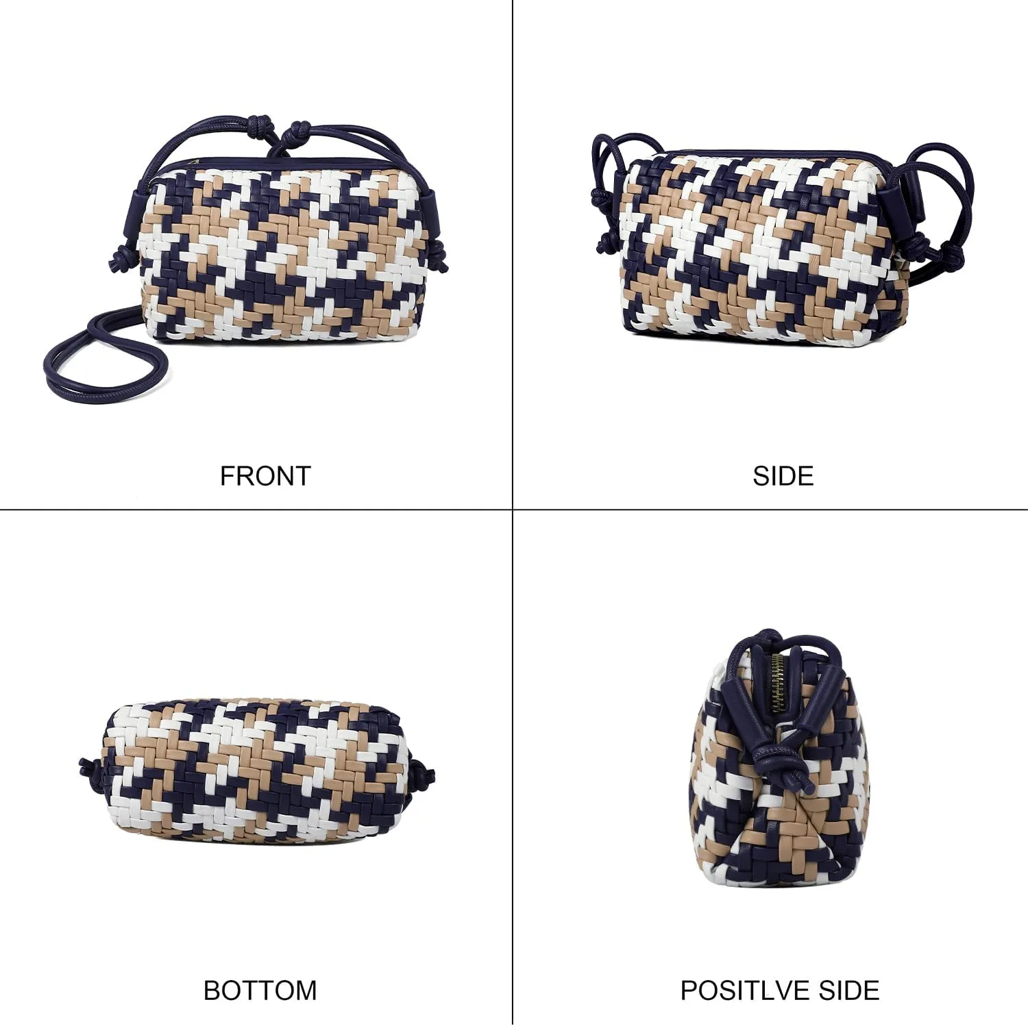 Handwoven Crossbody Bag for Women, Shoulder Purse with Adjustable Strap Lightweight Summer Festival Bag Gift