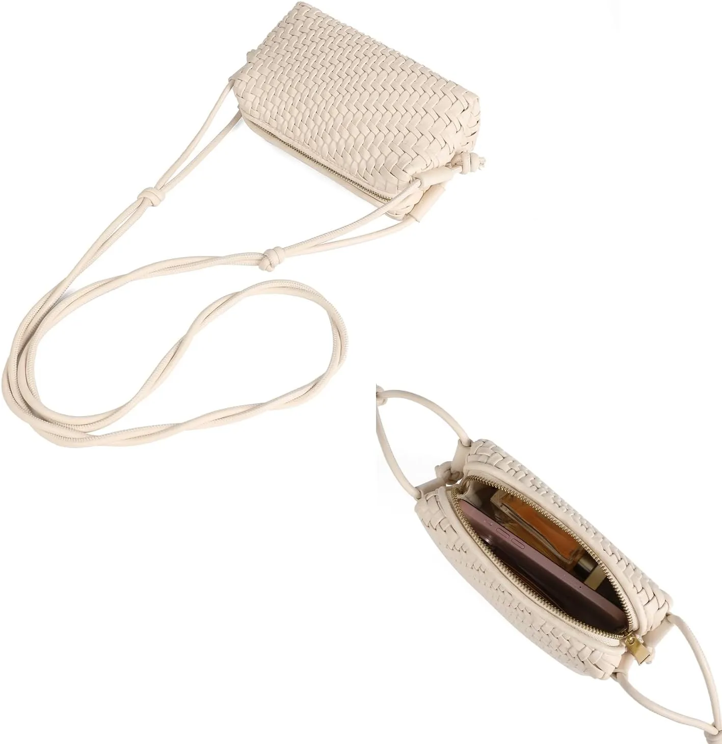 Handwoven Crossbody Bag for Women, Shoulder Purse with Adjustable Strap Lightweight Summer Festival Bag Gift