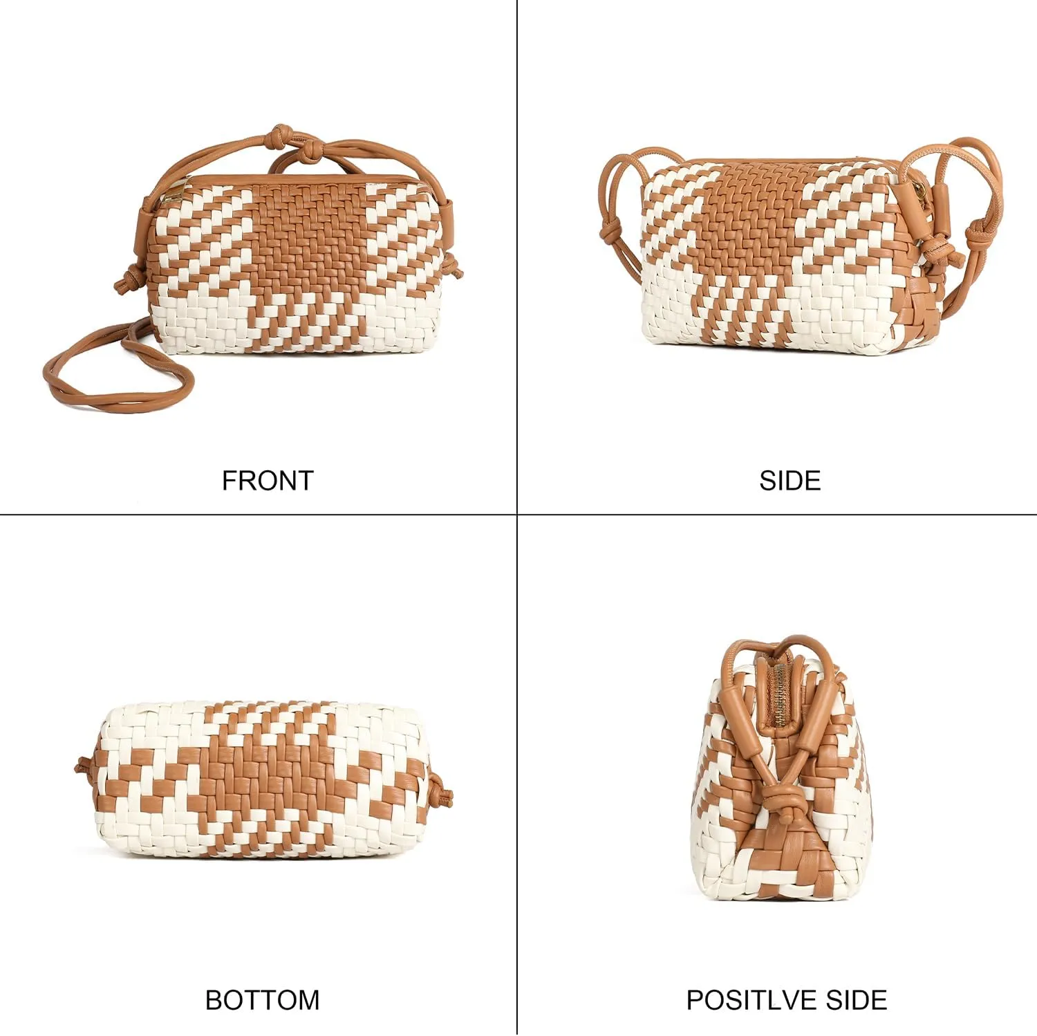 Handwoven Crossbody Bag for Women, Shoulder Purse with Adjustable Strap Lightweight Summer Festival Bag Gift