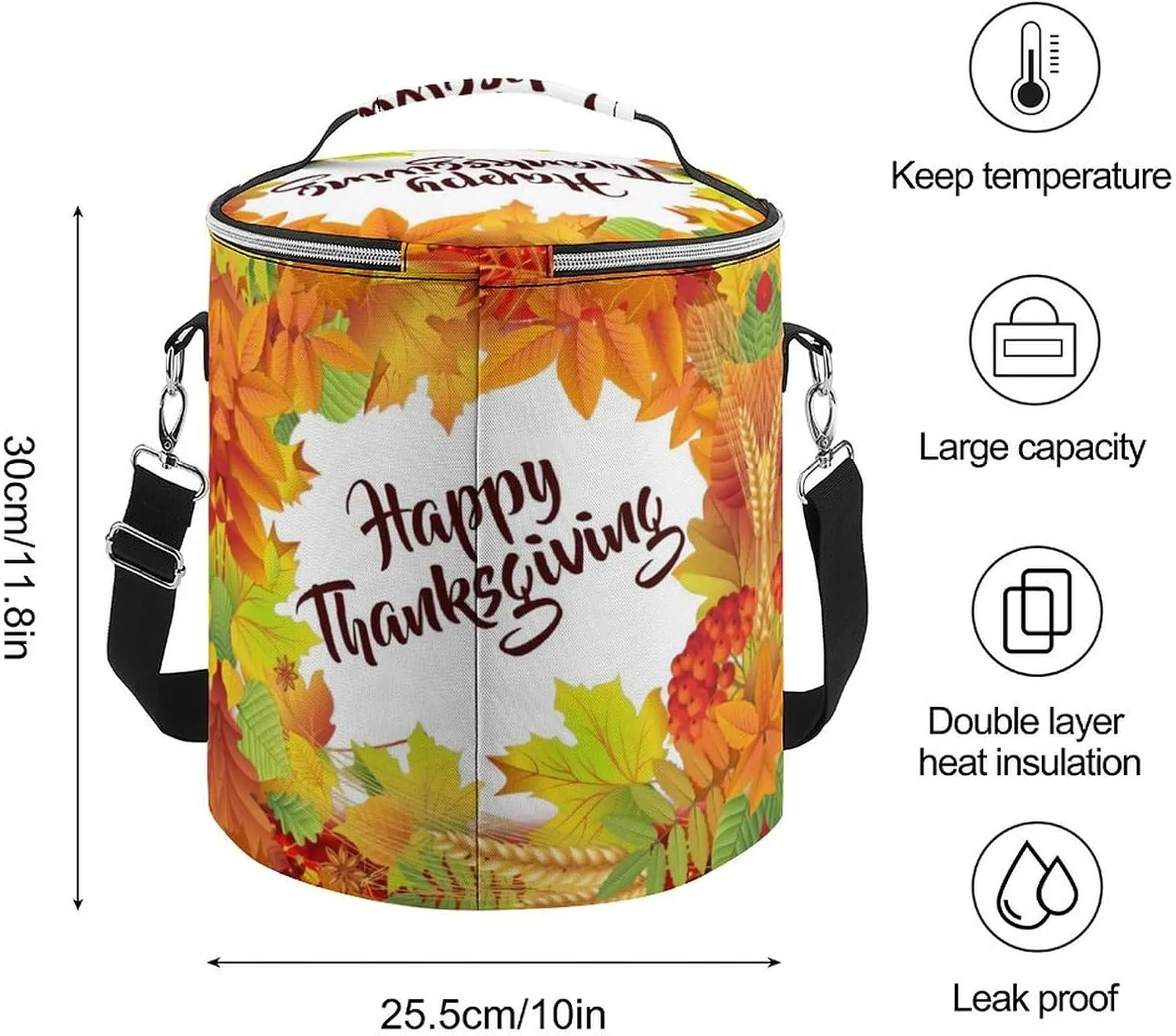 Happy Thanksgiving Foliage The Cylindrical Camping Ice Pack is Reusable Leak Proof Waterproof and Insulated
