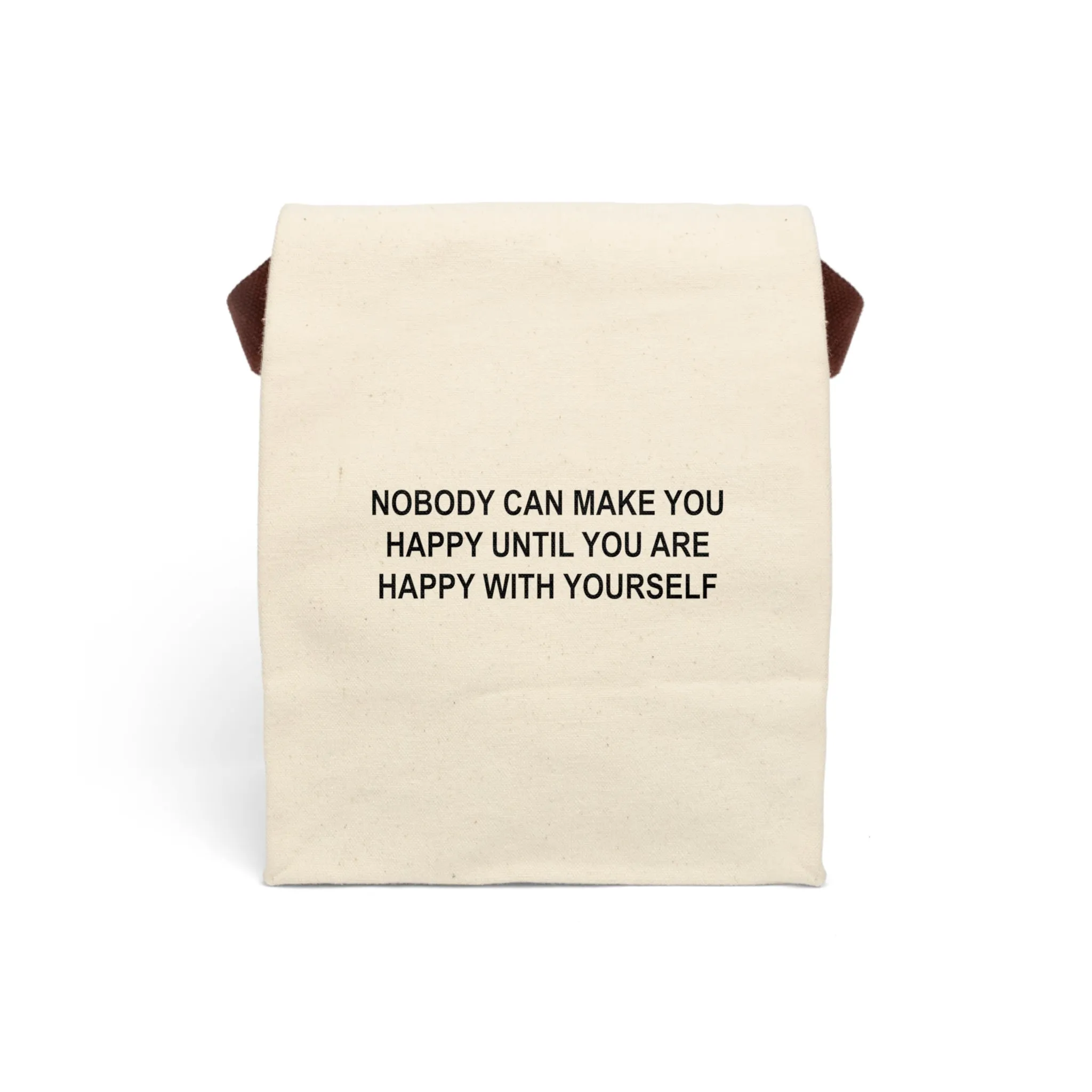 Happy with Yourself Canvas Lunch Bag With Strap