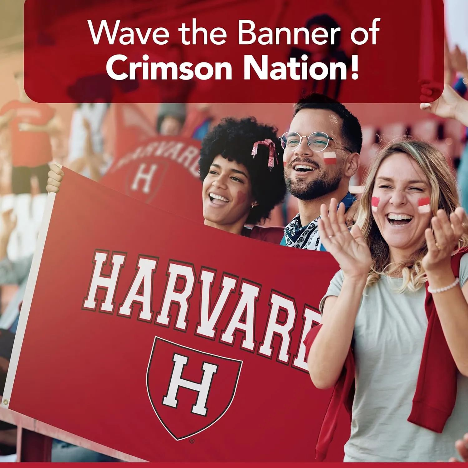 Harvard Crimson 3' x 5' College Sports Printed Flag - NCAA Licensed - Nylon - School Banner (Red, White)