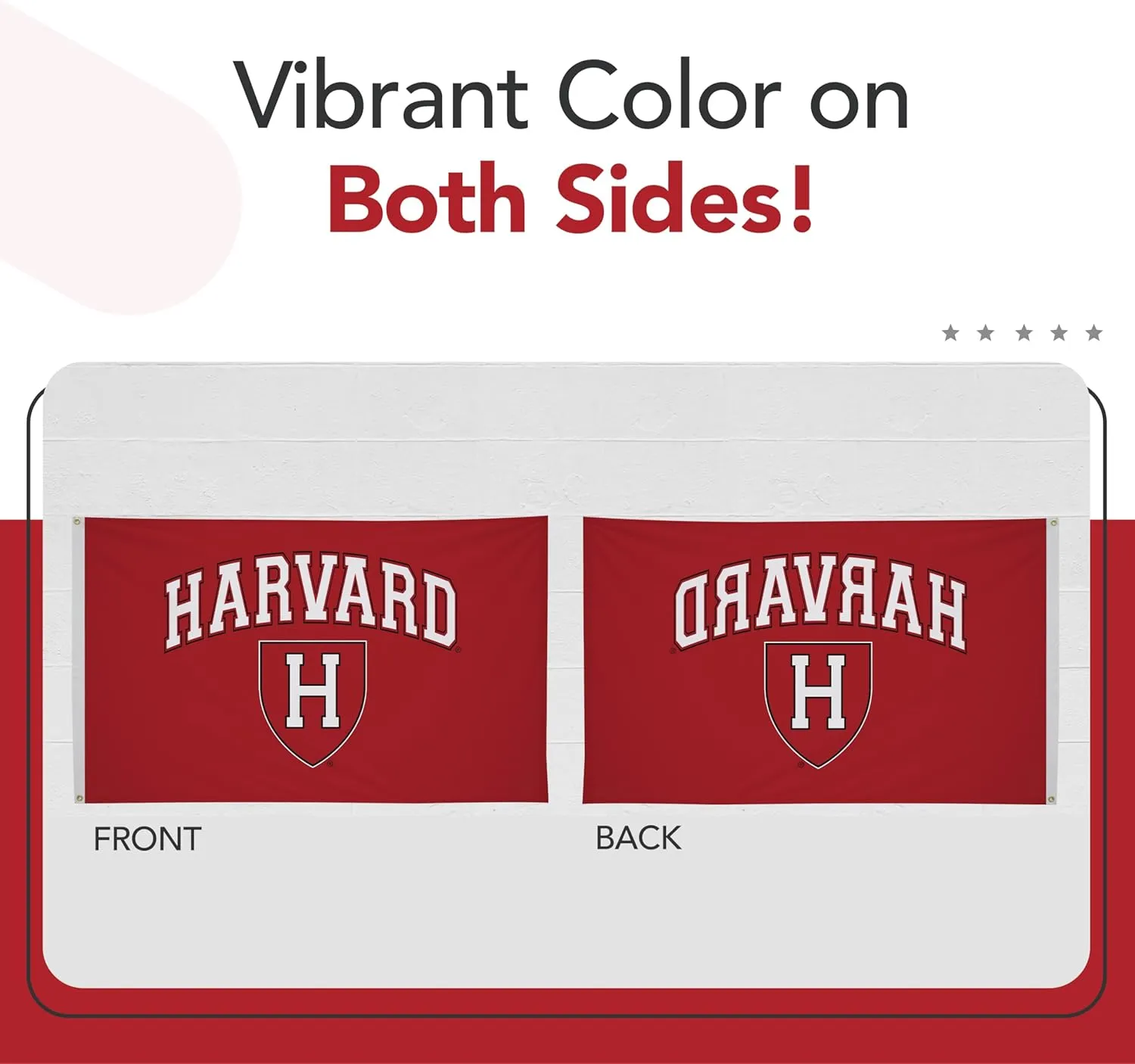 Harvard Crimson 3' x 5' College Sports Printed Flag - NCAA Licensed - Nylon - School Banner (Red, White)