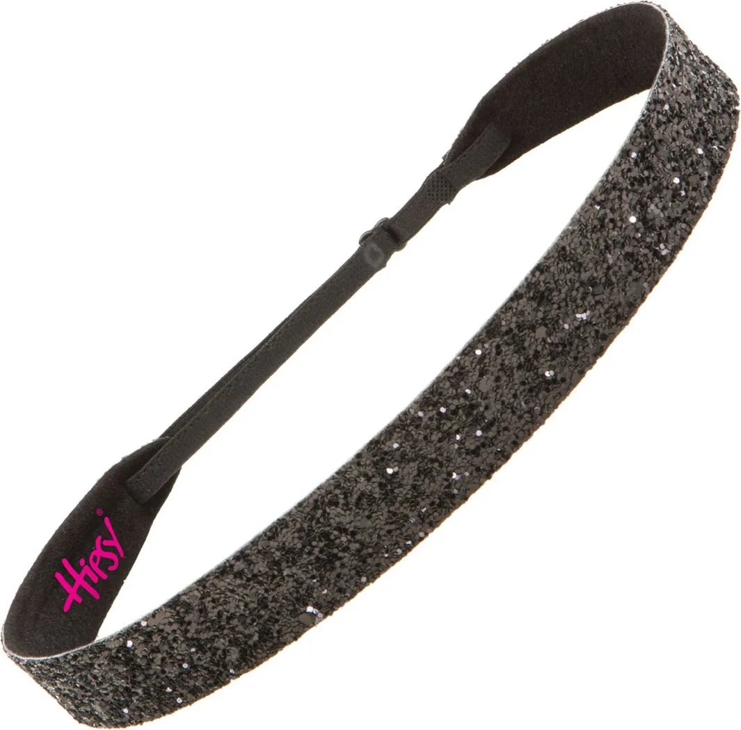 Hipsy Adjustable No Slip Wide Bling Glitter Headband 3-packs for Women Girls & Teens (Black 3-Pack)