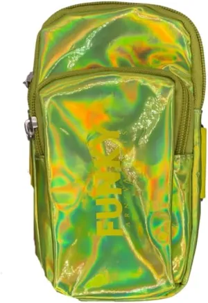 Holographic Arm Bag |Festival Bag Outdoor Waist Pouch | Carnival Hiking Pack with Adjustable Straps (Neon)