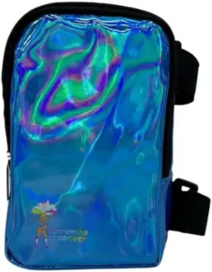 Holographic Thigh Bag | Leg Harness for Women | Outdoor Waist Pouch | Carnival Hiking Travel Fanny Pack with Adjustable Straps | Blue