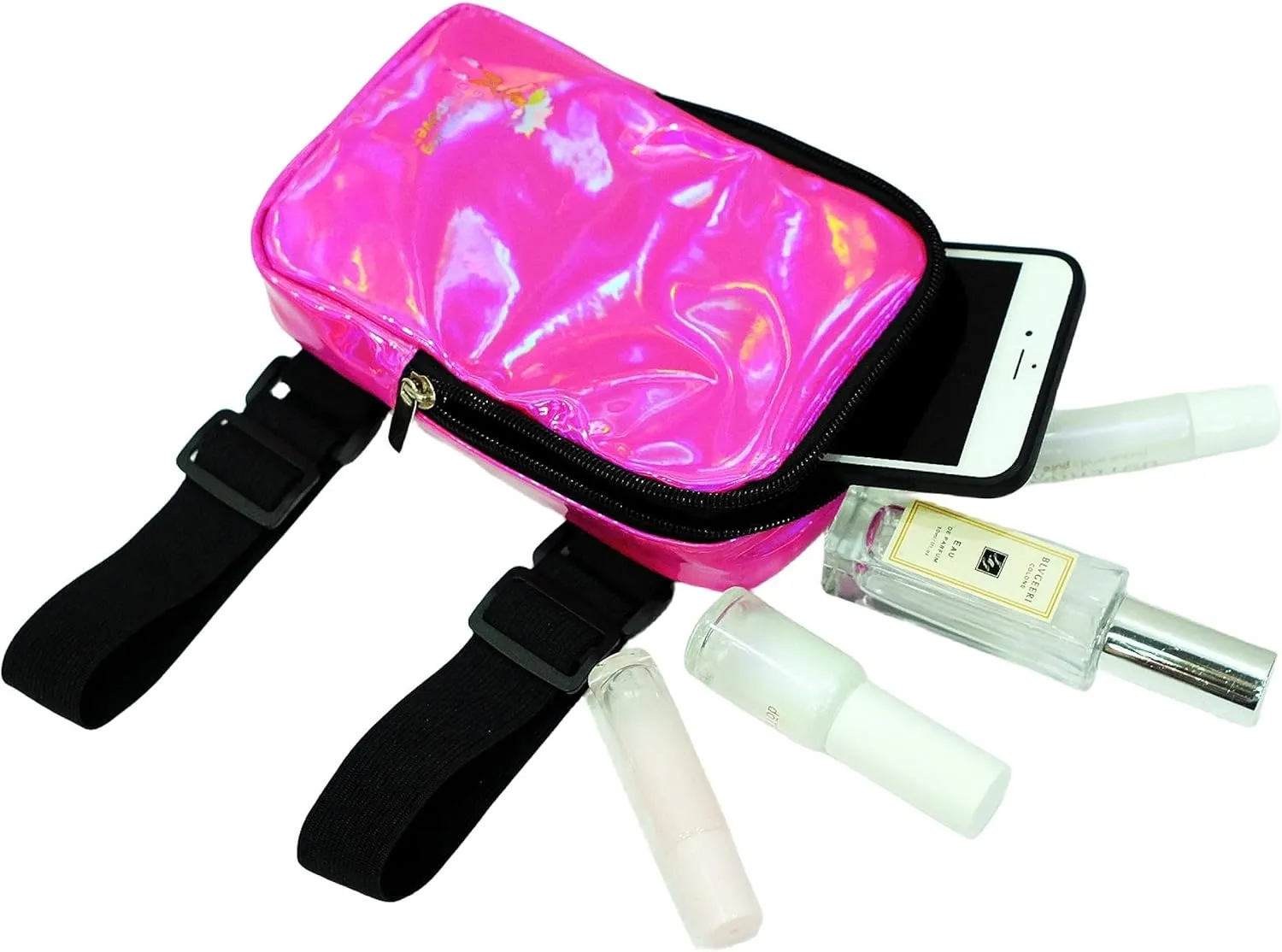 Holographic Thigh Bag | Leg Harness for Women | Outdoor Waist Pouch | Carnival Hiking Travel Fanny Pack with Adjustable Straps | Blue