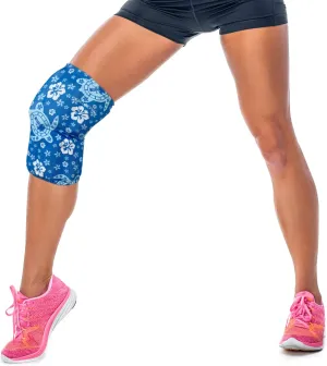 HurtSkurt Stretch-to-Fit Hot and Cold Pack for Pain Relief - Comfort Hot Cold Gel Packs Reusable Sleeve for Calf, Knee, Elbow, Foot/Ankle, Flat Compress Hot Cold Pack Reusable - Turtle Bay Medium