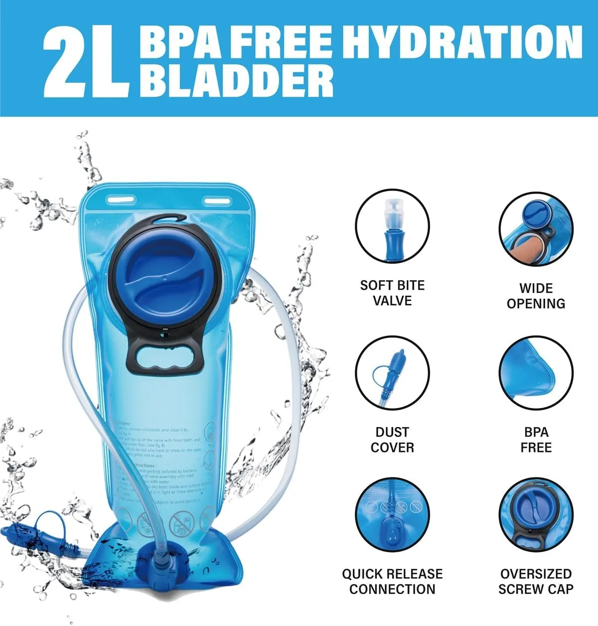 Hydration Backpack Pack with 2L Water Bladder Rave Essentials Lightweight Bag for Hiking, Running Vest, Music Festival for Men Women (Flash)