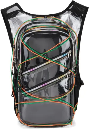 Hydration Backpack Pack with Cool Lights, 2L Water Bladder, Lightweight Bag for Running, Hiking, Bike, Climbing, Music Festival Essential, and Rave
