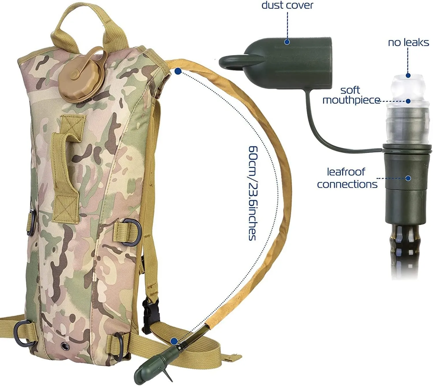 Hydration Backpack,Hydration Pack,Water Bladder for Hiking Backpack,Water Backpack for Hiking,3L Water Bladder Adjustable Water Drink Backpack for Hiking Cycling Climbing Running (1)