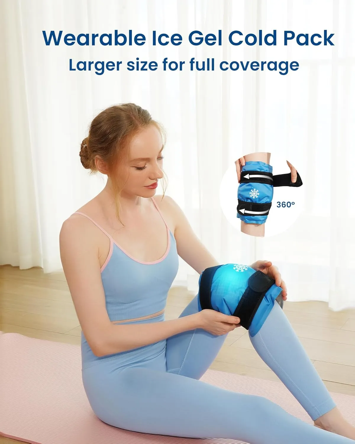 Ice Pack for Knee Pain Relief, Reusable Gel Ice Wrap for Leg Injuries, Swelling, Knee Replacement Surgery, Cold Compress Therapy for Arthritis, Meniscus Tear, Sports Injuries