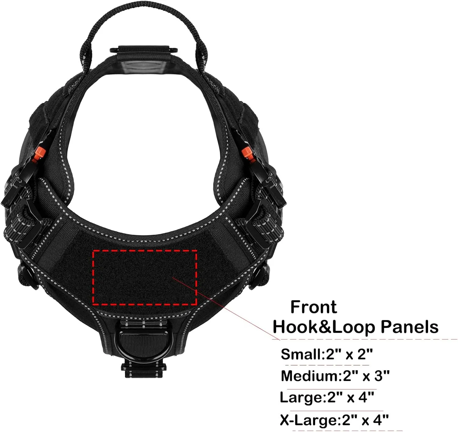 ICEFANG Tactical Dog Harness,Large Size, 2X Metal Buckle,Working Dog MOLLE Vest with Handle,No Pulling Front Leash Clip,Hook and Loop Panel