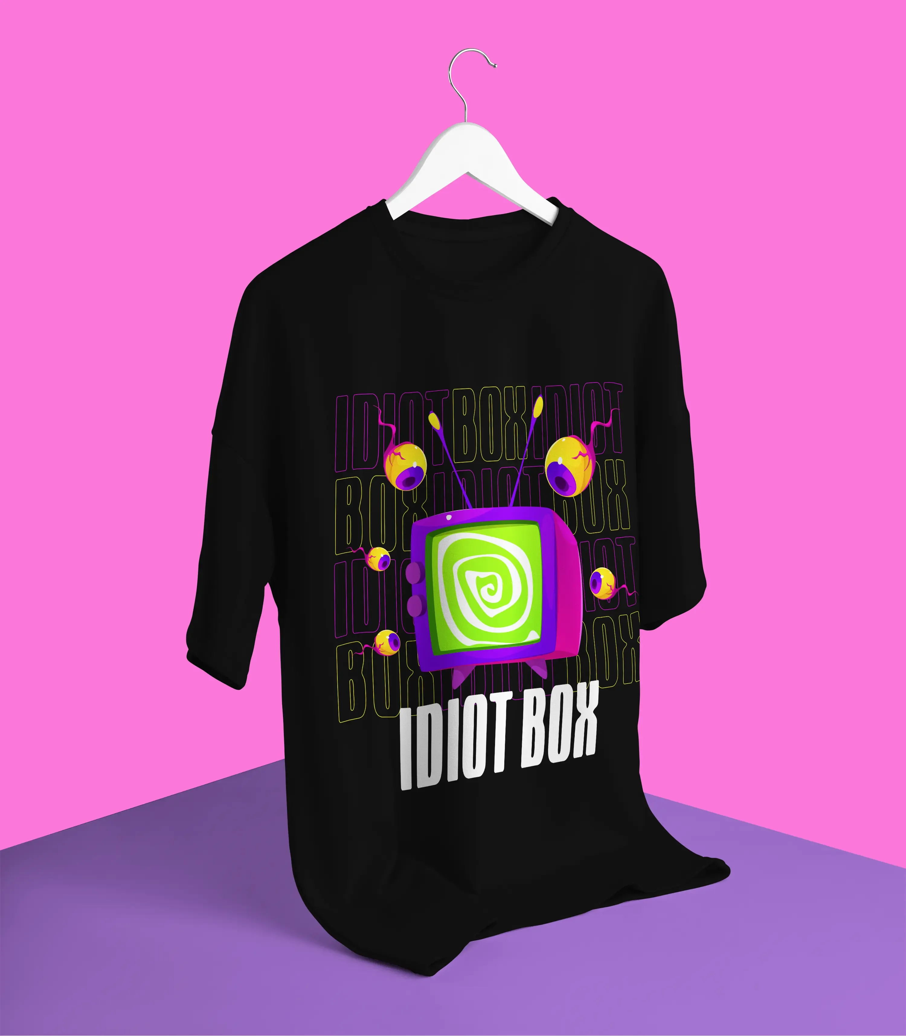 Idiot Box Black Oversized T-shirt