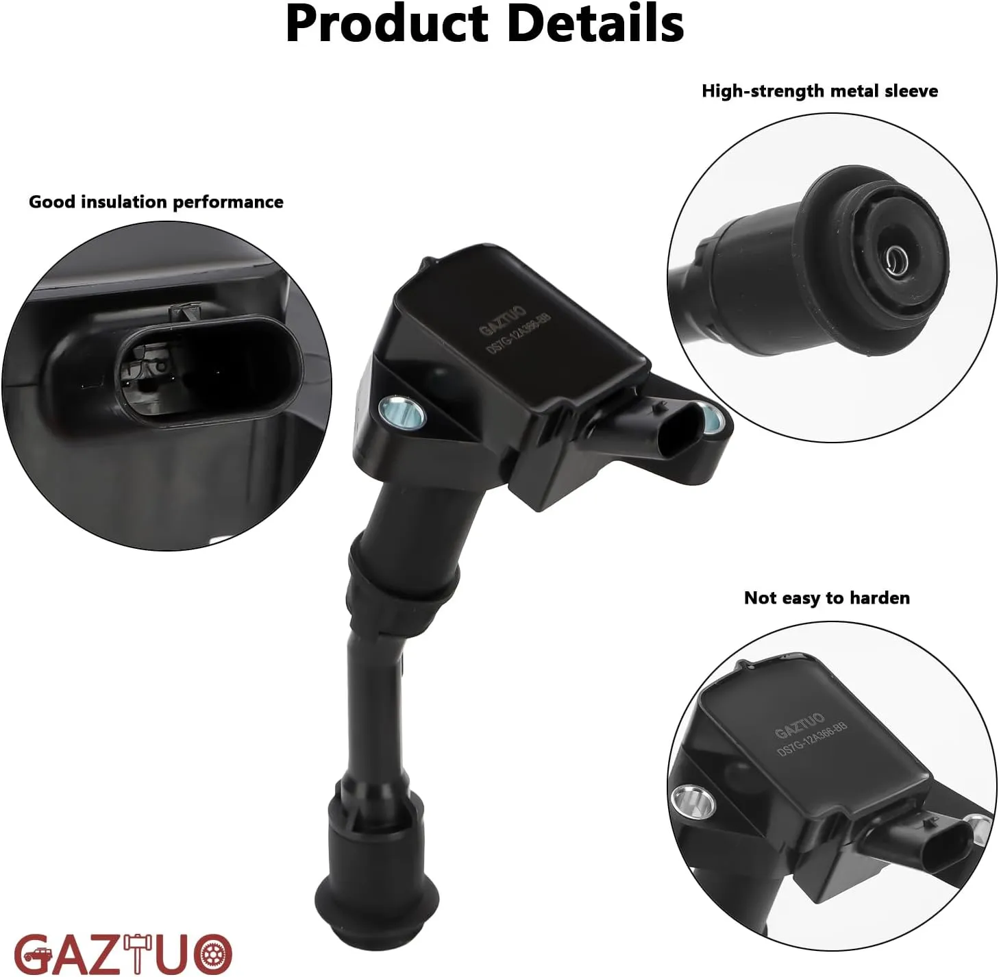 Ignition Coil Pack UF735 and Spark Plugs (Set of 4) Compatible with Ford 2014 2015 2016 2017 2018 2019 Fusion and Escape 1.5L L4 For # DS7Z-12029-B DG-552 DG-554