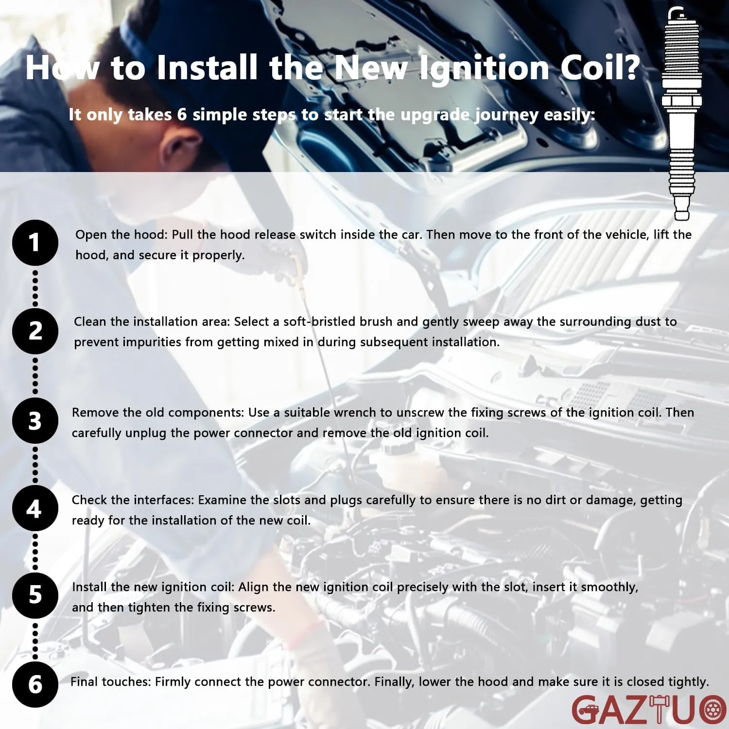 Ignition Coil Pack UF735 and Spark Plugs (Set of 4) Compatible with Ford 2014 2015 2016 2017 2018 2019 Fusion and Escape 1.5L L4 For # DS7Z-12029-B DG-552 DG-554
