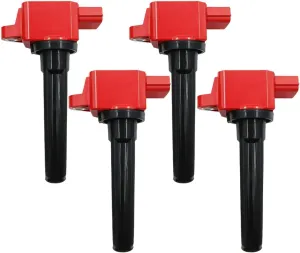 Ignition Coil Packs Set Of 4 Compatible With Mitsubishi Lancer Evolution 10 EVO X / CZ4A Lancer Ralliart 2.0L Turbo 4B11T JDM USDM CDM European Models Replacement For 1832A042 UF599