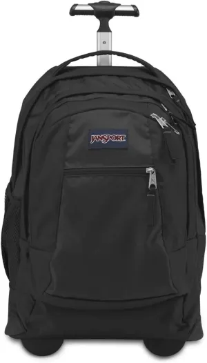 JanSport Driver 8 Rolling Backpack - Wheeled Travel Bag with 15-Inch Laptop Sleeve, One Size, Black
