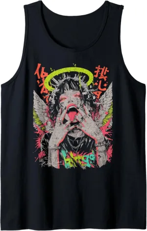 Japanese Streetwear Cyberpunk Angel Y2K Techwear Manga Anime Tank Top