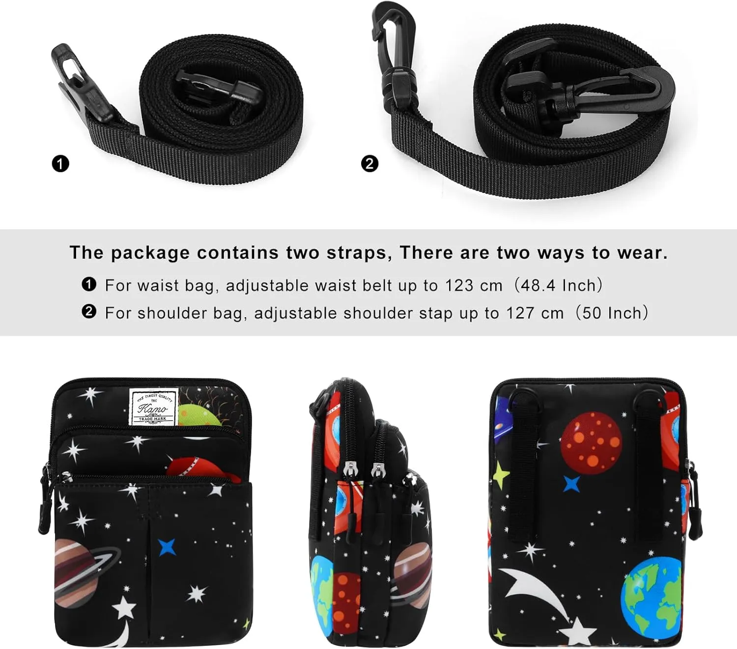 KAMO Multifunction Phone Waist Bag - Diagonal Cross Body Bag for Women & Men