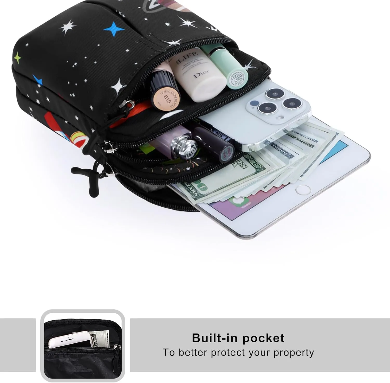 KAMO Multifunction Phone Waist Bag - Diagonal Cross Body Bag for Women & Men